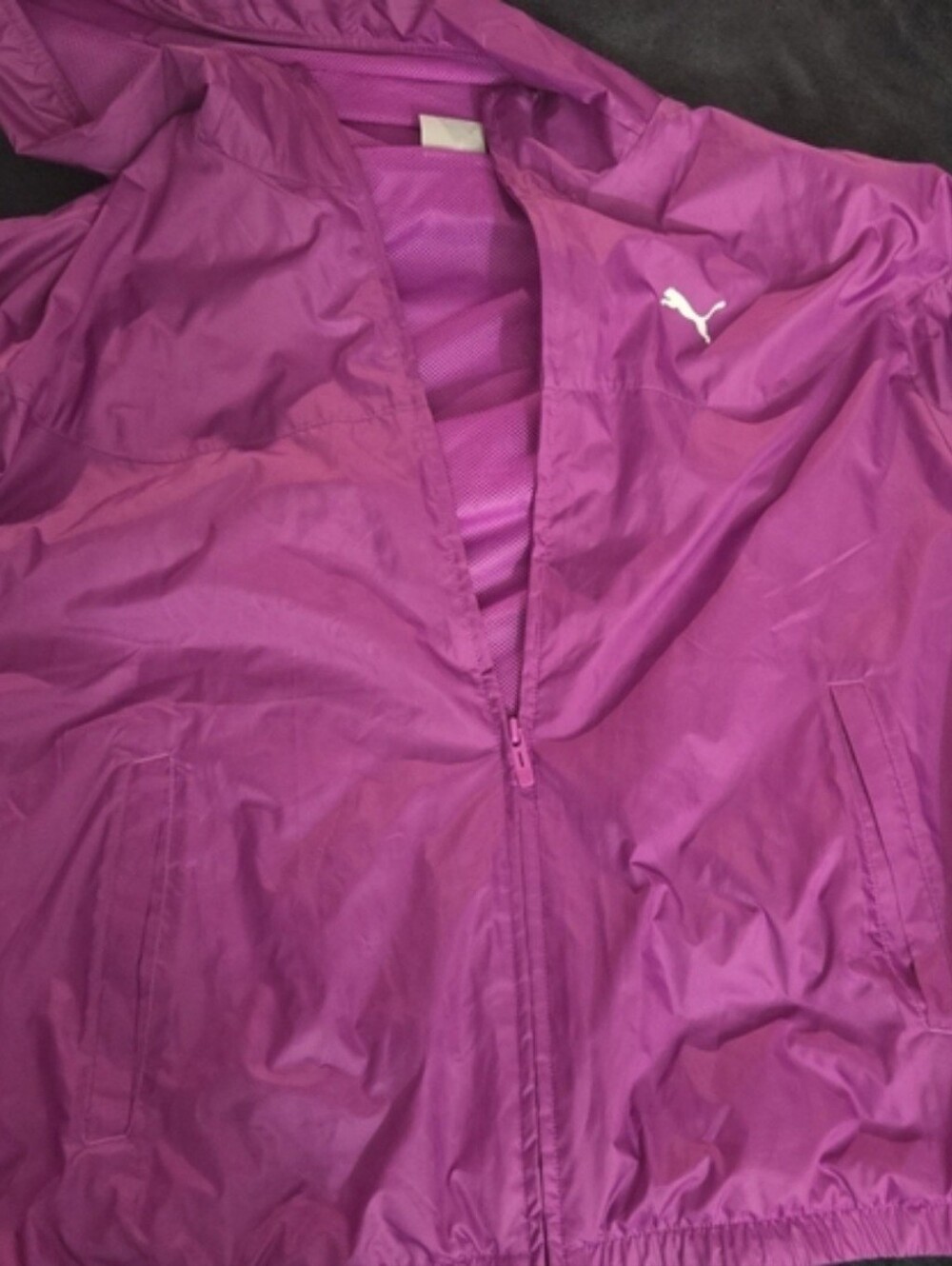 Puma Women's Magenta Zip-Up Bomber Jacket
